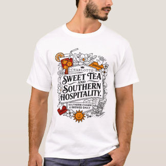 Camiseta cHARLOTTE cAROLINA dO nORTE cHÁ dOCE hOSPITALIDADE