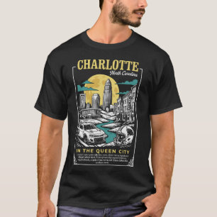 Camiseta Charlotte Cidade Carolina do Norte Na Cidade Rainh
