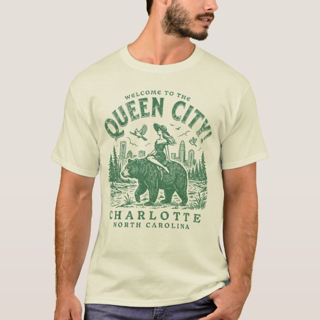Camiseta Charlotte City North Carolina Welcome to the Queen (Frente)