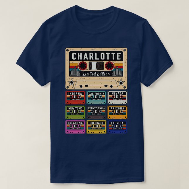 Camiseta Charlotte City Retro (Frente do Design)