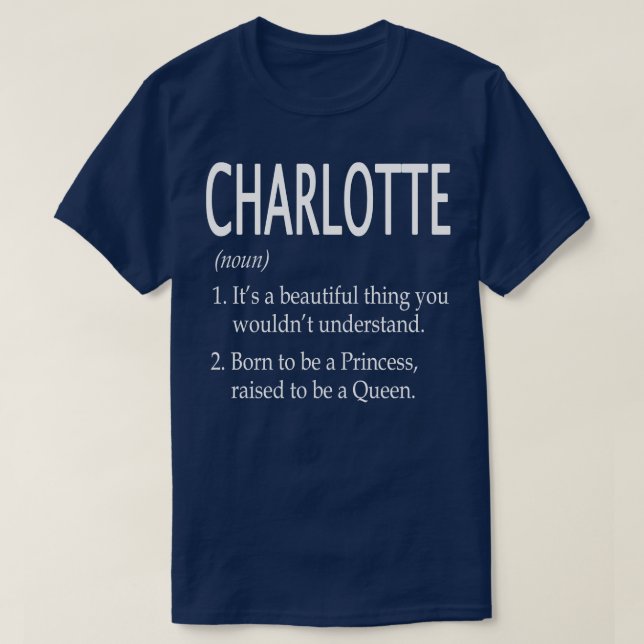Camiseta Charlotte Name Gift 124 (Frente do Design)