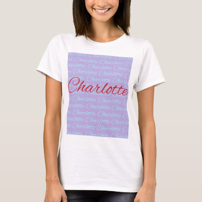 Camiseta Charlotte Name Pattern Design (Frente)