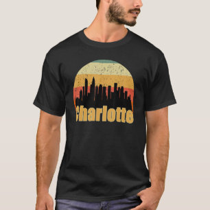 Camiseta Charlotte Nc Skyline Silhouette Sunset Eu Adoro Ch