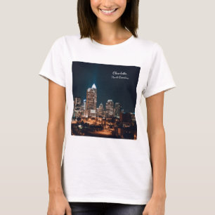 Camiseta Charlotte North Carolina City Skyline Night