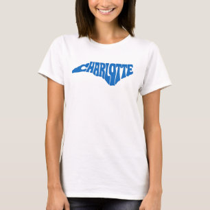Camiseta Charlotte North Carolina Retro State Shape Design