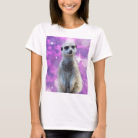 Charme Brillante: Suricata em Fundo Bokeh Rosa