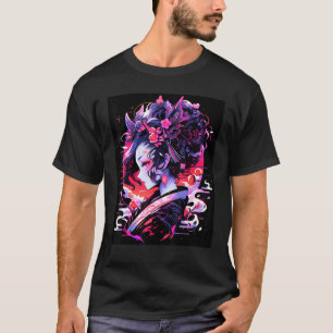 Camiseta Charme da Geisha Atração do Design da Cultura Japo