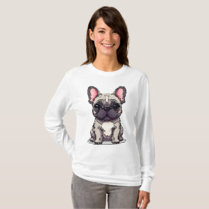 Camiseta Charme de Bulldog Francês em Pixel