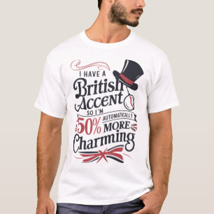Camiseta Charme de Destaque Britânico - Design de Tipografi