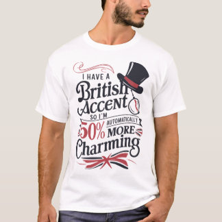 Camiseta Charme de Destaque Britânico - Design de Tipografi