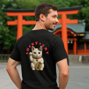 Camiseta Charme de Gatos Sortudos Japonês