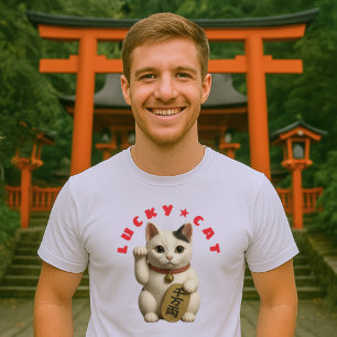 Camiseta Charme de Gatos Sortudos Japonês