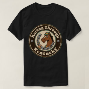 Camiseta Charme do Derby de Kentucky_ Cavalo com Chapéu de 