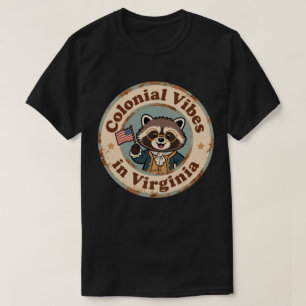 Camiseta Charme Histórico Excêntrico: Guaxinim Antigo da Vi