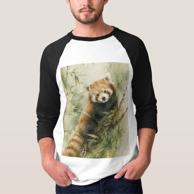 Camiseta Charme Rústico do Panda Vermelho (Frente)