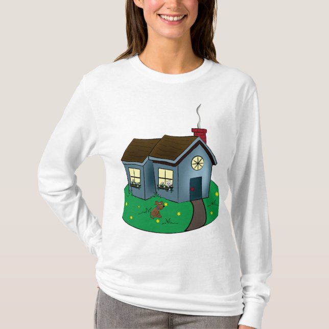 Camiseta Charming Cottage Style House with Garden (Frente)