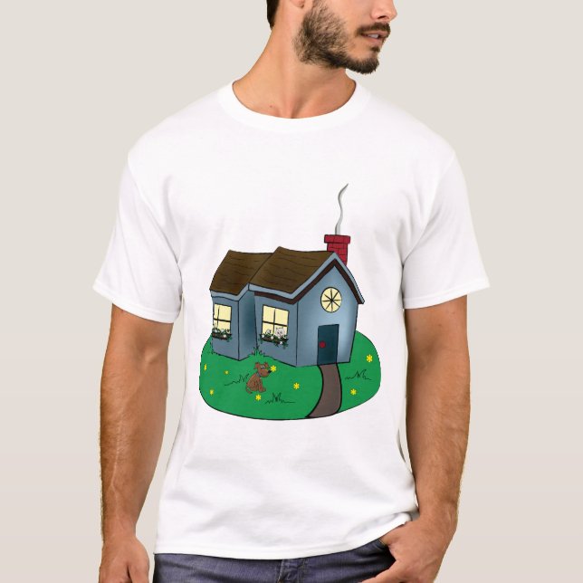 Camiseta Charming Cottage Style House with Garden (Frente)