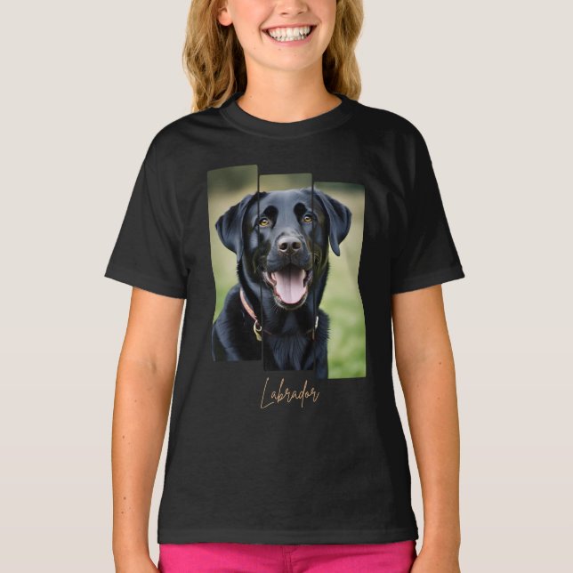 Camiseta Charming Labrador Retriever Portrait - Triptych Ar (Frente)