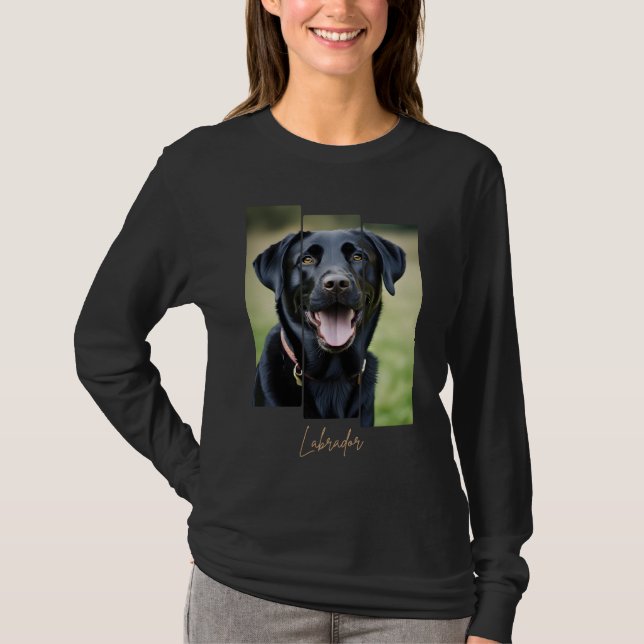 Camiseta Charming Labrador Retriever Portrait - Triptych Ar (Frente)