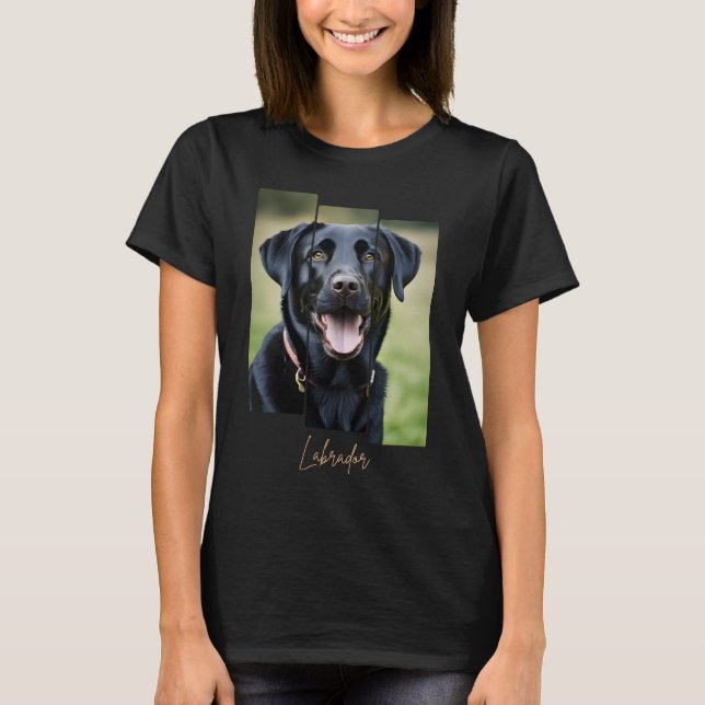 Camiseta Charming Labrador Retriever Portrait - Triptych Ar (Frente)