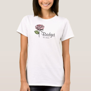 Camiseta Charmoso Partido de Noiva com Rosa Rosa