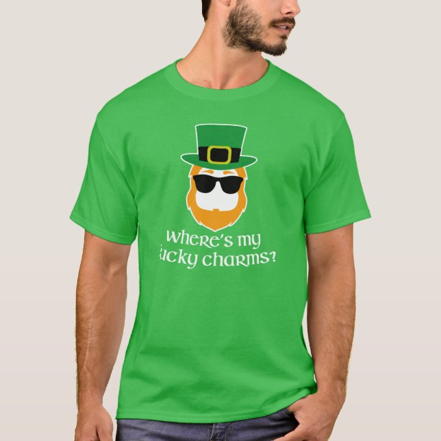 Camiseta Charms Sortudos? Dia de São Patrício Leprechaun (e (Frente)