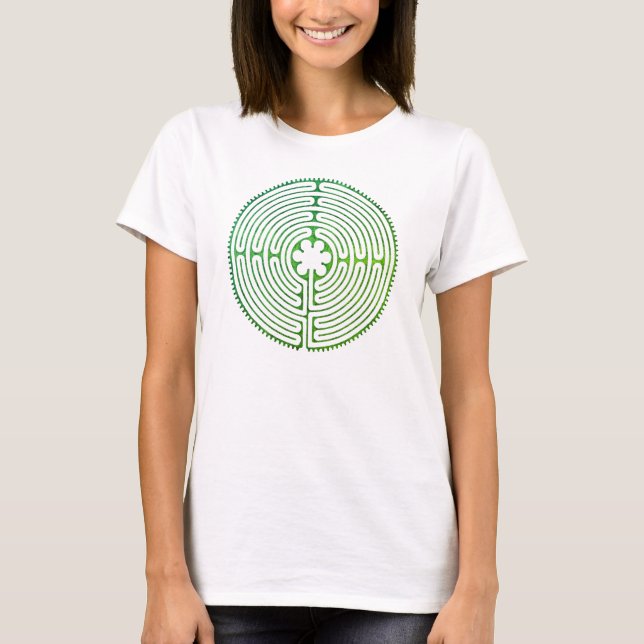Camiseta Chartres Labyrinth estilo antigo + suas ideias (Frente)