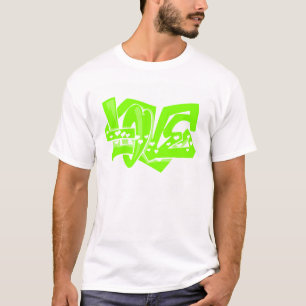 Camiseta Chartreuse, Neon Green Love Grafite