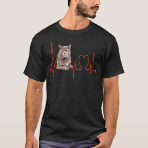 Camiseta Chartreux Cat Heartbeat EKG I Love My Cat