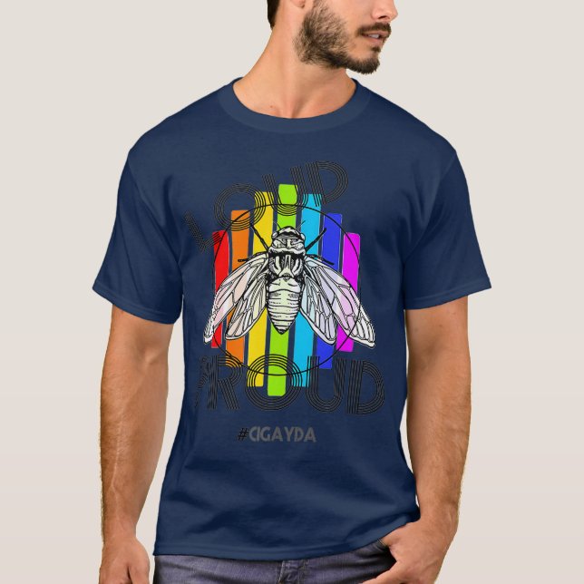 Camiseta Charuta LGBT Orgulho Cicada Brood X 2021 Inseto (Frente)