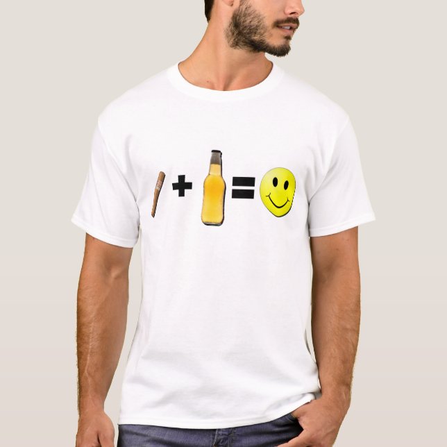Camiseta Charuto + Cerveja = felicidade (Frente)