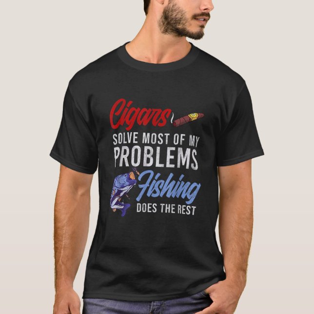 Camiseta Charuto de Mens Fumar Presente de Pesca Cubano Fum (Frente)