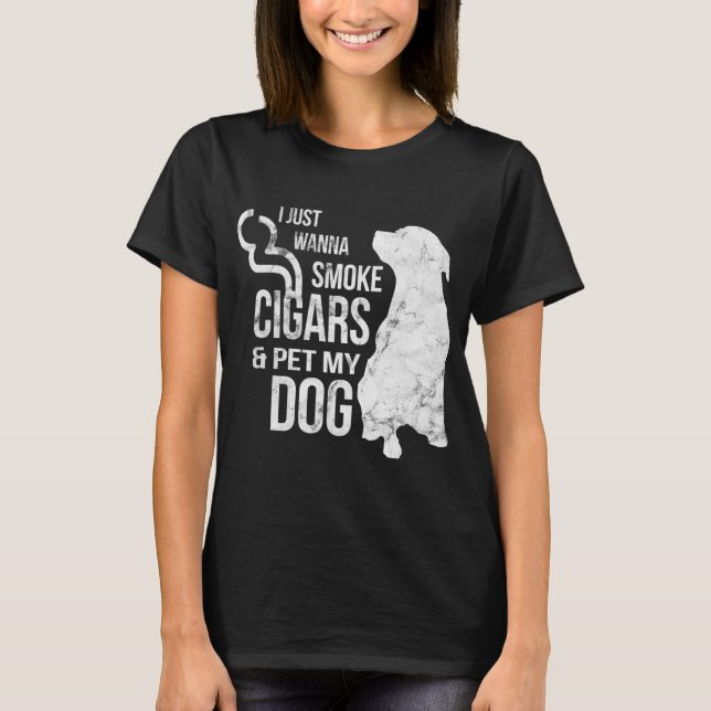 Camiseta Charuto e Pão-de-Obra Cigarros para Fumar e Pet Do (Frente)