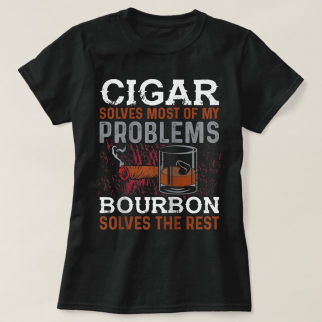 Camiseta Charuto Resolve A Maioria Dos Meus Problemas Bourb (Frente do Design)