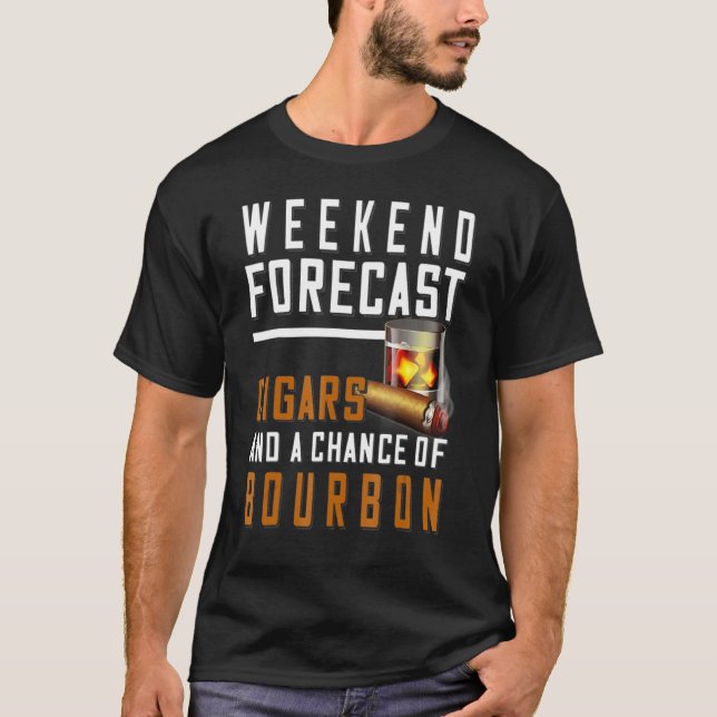 Camiseta Charutos De Oportunidade E Bourbon De Previsão De  (Frente)