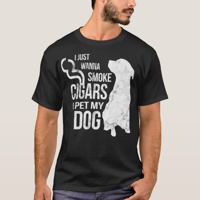 Camiseta Charutos de Pão-de-Cão para Fumar e Pet (Frente)