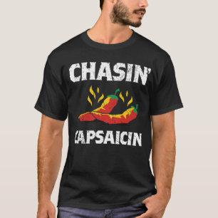 Camiseta Chasin Capsaicin Funny Hot Spicy Molho Pimenta Gif