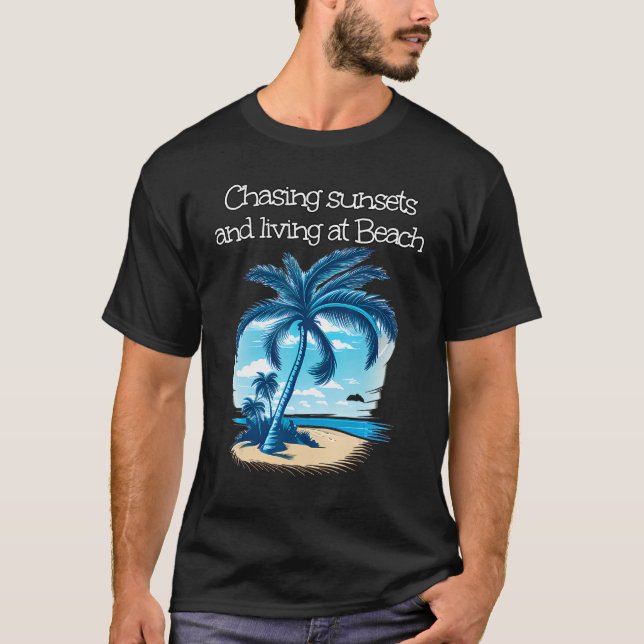 Camiseta Chasing sunset under Palm Trees and close to Sea (Frente)
