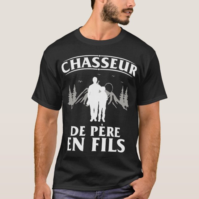 Camiseta Chasse Chasseur De Père en Fils Cadeau (Frente)