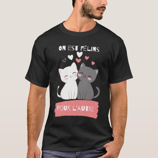 Camiseta Chat amoureux Vibes félines (Frente)