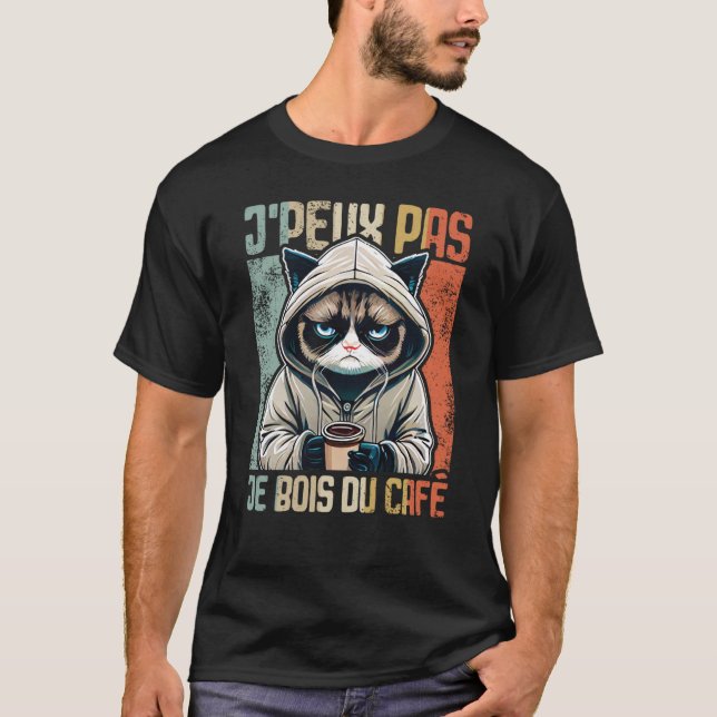 Camiseta Chat J'Peux Pas I j'peux pas je bois du café 2 (Frente)