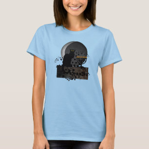 Camiseta Chat Noir Chanukah com Menorah
