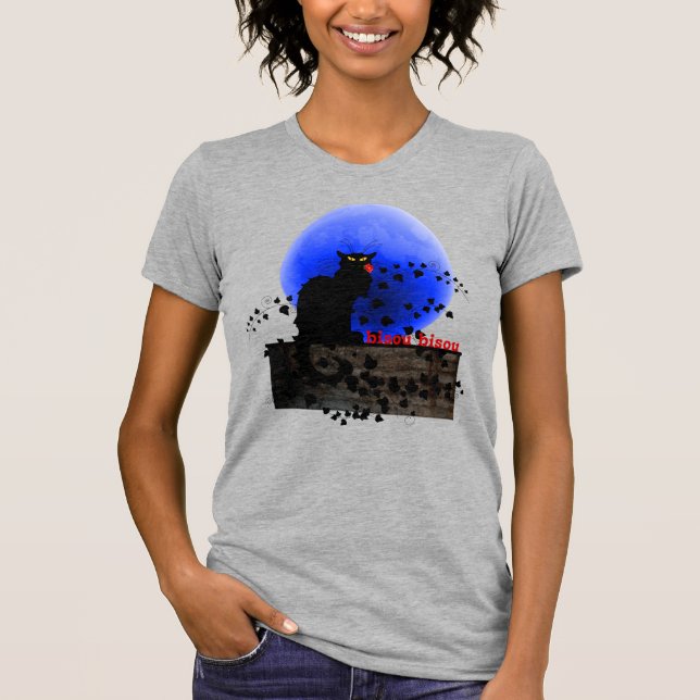 Camiseta Chat Noir com Rosa vermelha do Solteiro (Frente)