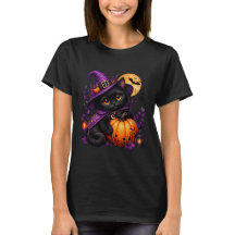 Chat Noir Halloween Kawaii – Sorcière, Citrouille