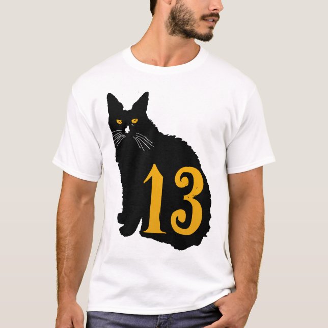 Camiseta chat noir numero old school tattoo 13 (Frente)