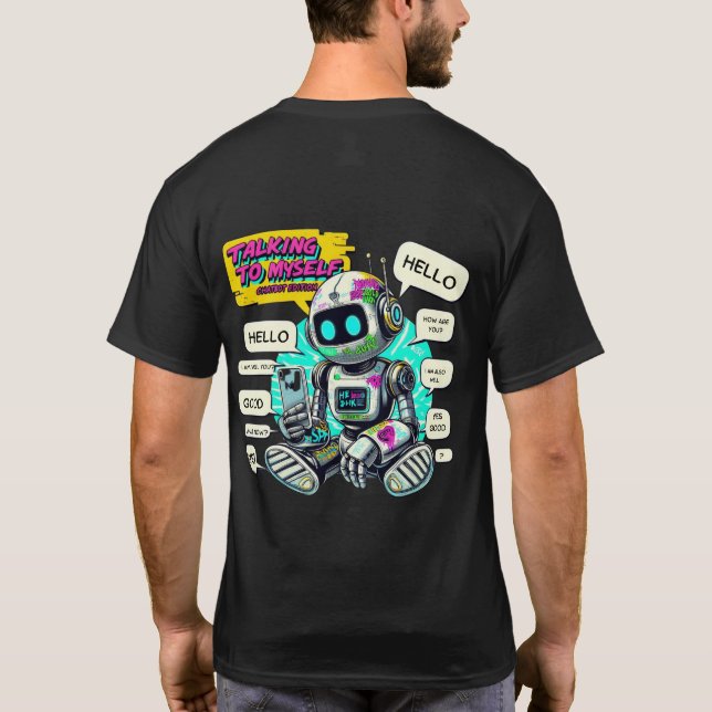 Camiseta 🤖 Chatbot Engraçado Falando Com A Própria Convers (Verso)