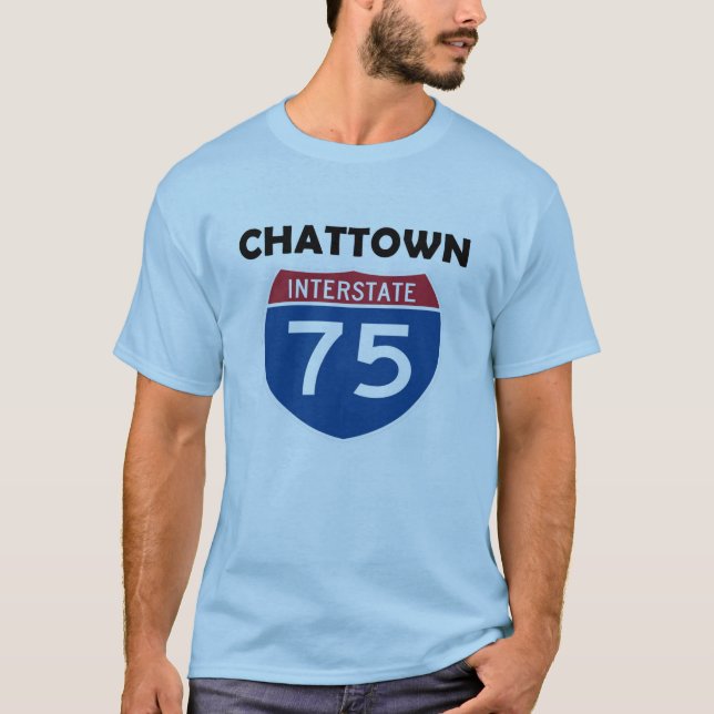 Camiseta Chattown Chattanooga Tennessee I-75 de um estado a (Frente)