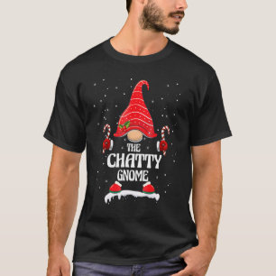 Camiseta Chatty Gnomo Buffalo Xadrez Matching Family Christ