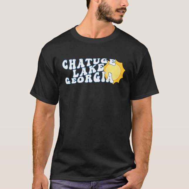 Camiseta Chatuge Lake Georgia GA Esquema de Férias Sunrise  (Frente)
