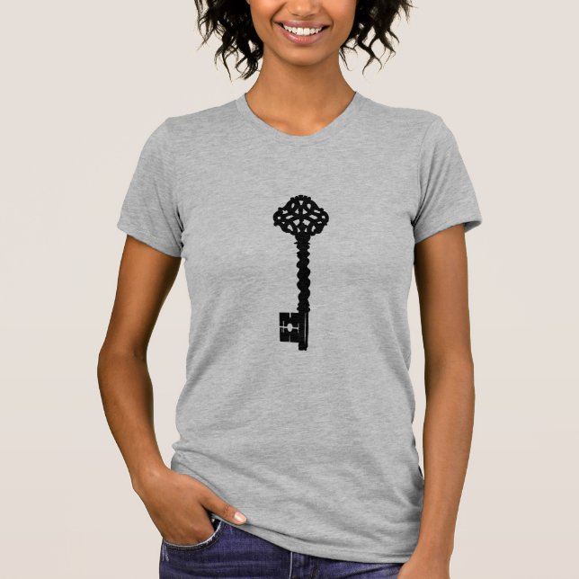 Camiseta Chave de Esqueleto Antiquada Steampunk (Frente)